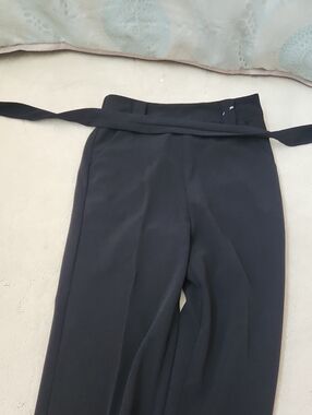 Classic Black Women's High-Waist Trousers with Belt